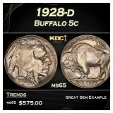 1928-d Buffalo Nickel 5c Grades ms65