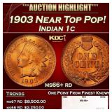 1903 Indian Cent Near Top Pop! 1c ms66+ rd SEGS