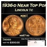 1936-d Lincoln Cent Near Top Pop 1c ms67 rd SEGS
