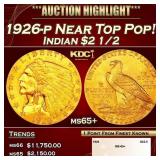1926-p Gold Indian Quarter Eagle Near Top Pop! $2