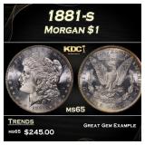 1881-s Morgan Dollar $1 Grades ms65