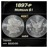 1897-p Morgan Dollar $1 Grades ms64