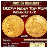 1927-p Gold Indian Quarter Eagle Near Top Pop! $2