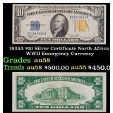 1934A $10 Silver Certificate North Africa WWII Eme