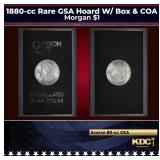 1880-cc Morgan Dollar Rare GSA Hoard W/ Box & COA