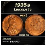 1935-s Lincoln Cent 1c Grades ms66 rd