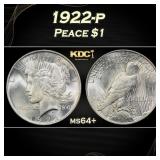 1922-p Peace Dollar $1 Grades ms64+