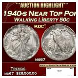 1940-s Walking Liberty Half Dollar Near Top Pop 50