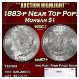 1883-p Morgan Dollar Near Top Pop! $1 ms67+ SEGS