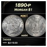 1890-p Morgan Dollar $1 Grades ms64