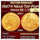 1927-p Gold Indian Quarter Eagle Near Top Pop! $2