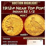 1912-p Gold Indian Quarter Eagle Near Top Pop! $2