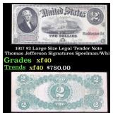 1917 $2 Large Size Legal Tender Note Thomas Jeffer