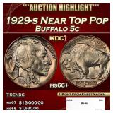 1929-s Buffalo Nickel Near Top Pop 5c ms66+ SEGS