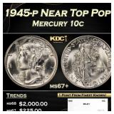 1945-p Mercury Dime Near Top Pop! 10c ms67+ SEGS