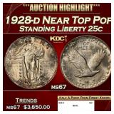 1928-d Standing Liberty Quarter Near Top Pop 25c m