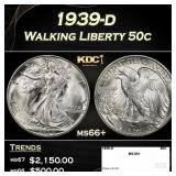 1939-d Walking Liberty Half Dollar 50c ms66+ SEGS