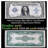 1923 $1 large size Silver Certificate Grades Choic