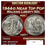 1944-d Walking Liberty Half Dollar Near Top Pop 50