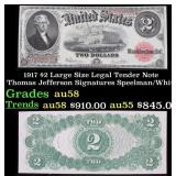 1917 $2 Large Size Legal Tender Note Thomas Jeffer
