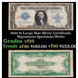 1923 $1 large size Silver Certificate Grades vf+ S
