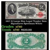1917 $1 Large Size Legal Tender Note Grades xf Sig