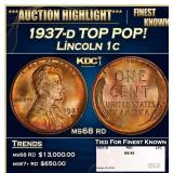 1937-d Lincoln Cent TOP POP! 1c ms68 rd SEGS