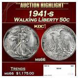 1941-s Walking Liberty Half Dollar 50c ms66 SEGS