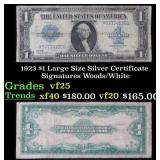 1923 $1 large size Silver Certificate Grades vf+ S