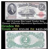1917 $2 Large Size Legal Tender Note Thomas Jeffer