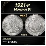 1921-p Morgan Dollar $1 Grades ms66