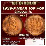 1939-p Lincoln Cent Near Top Pop 1c ms68 rd SEGS