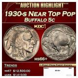 1930-s Buffalo Nickel Near Top Pop 5c ms66+ SEGS