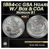 1884-cc Morgan Dollar GSA Hoard W/ Box & COA $1 Gr