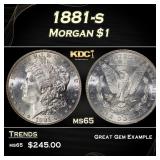 1881-s Morgan Dollar $1 Grades ms65