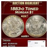 1883-o Morgan Dollar Toned $1 ms66+ SEGS