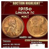 1915-d Lincoln Cent 1c ms65+ rd SEGS