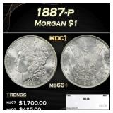 1887-p Morgan Dollar $1 ms66+ SEGS