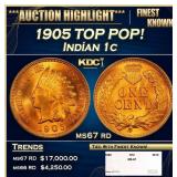 1905 Indian Cent TOP POP! 1c ms67 rd SEGS