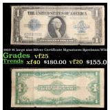 1923 $1 large size Silver Certificate Grades vf+ S