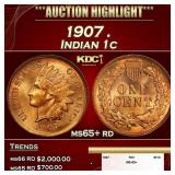 1907 Indian Cent . 1c ms65+ rd SEGS