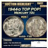 1944-d Mercury Dime TOP POP! 10c ms68+ FSB SEGS