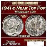 1941-d Mercury Dime Near Top Pop! 10c ms68 FSB SEG