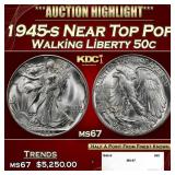1945-s Walking Liberty Half Dollar Near Top Pop 50