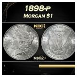1898-p Morgan Dollar $1 Grades ms62+