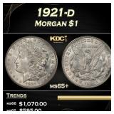 1921-d Morgan Dollar $1 Grades ms65+