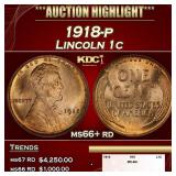 1918-p Lincoln Cent 1c ms66+ rd SEGS