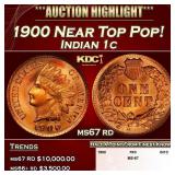 1900 Indian Cent Near Top Pop! 1c ms67 rd SEGS