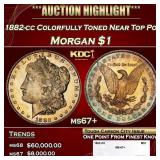 1882-cc Morgan Dollar Colorfully Toned Near Top Po