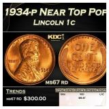 1934-p Lincoln Cent Near Top Pop 1c ms67 rd SEGS